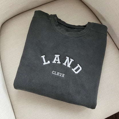 Essential Land Crewneck Sweatshirt - Garment-Dyed Black