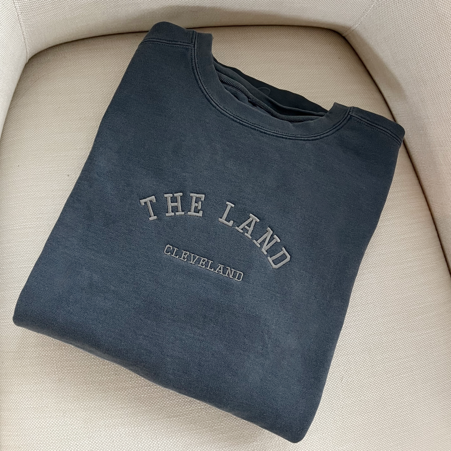 Essential The Land Crewneck Sweatshirt - Garment-Dyed Navy