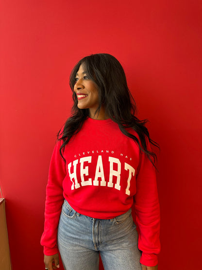 Cleveland Has HEART Crewneck - Red (Benefiting The American Heart Association)