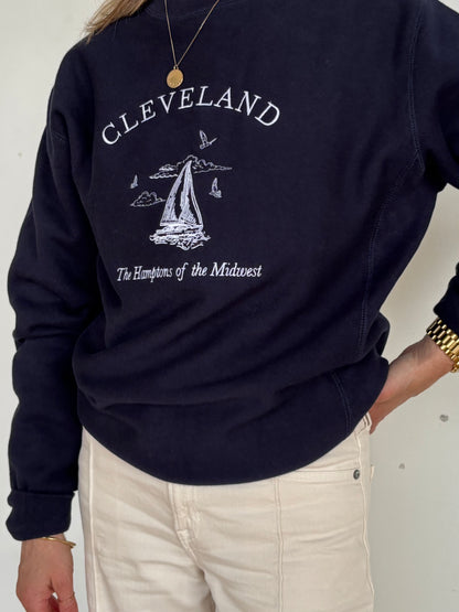 Hamptons of the Midwest Sweatshirt - Vintage Navy