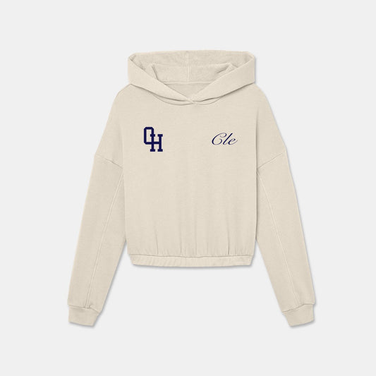 Iconic Cleveland Cinched Hoodie - Ivory