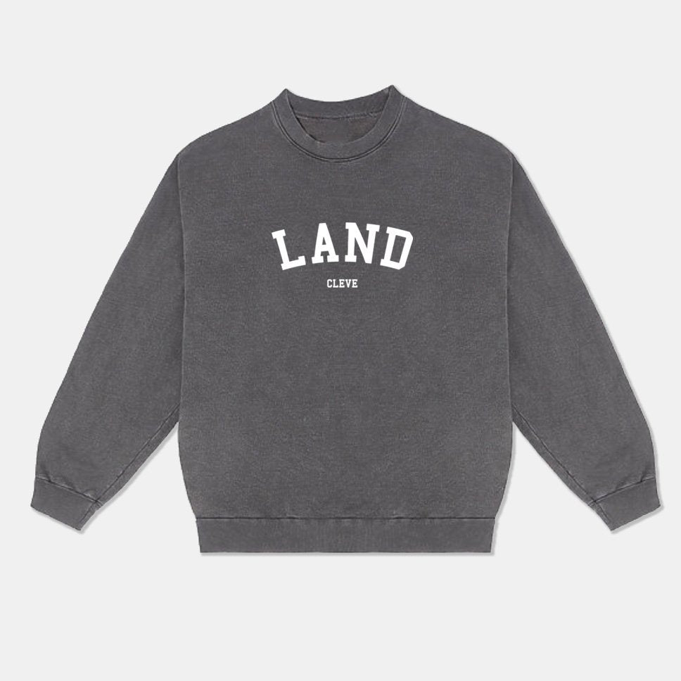 Essential Land Crewneck Sweatshirt - Garment-Dyed Black