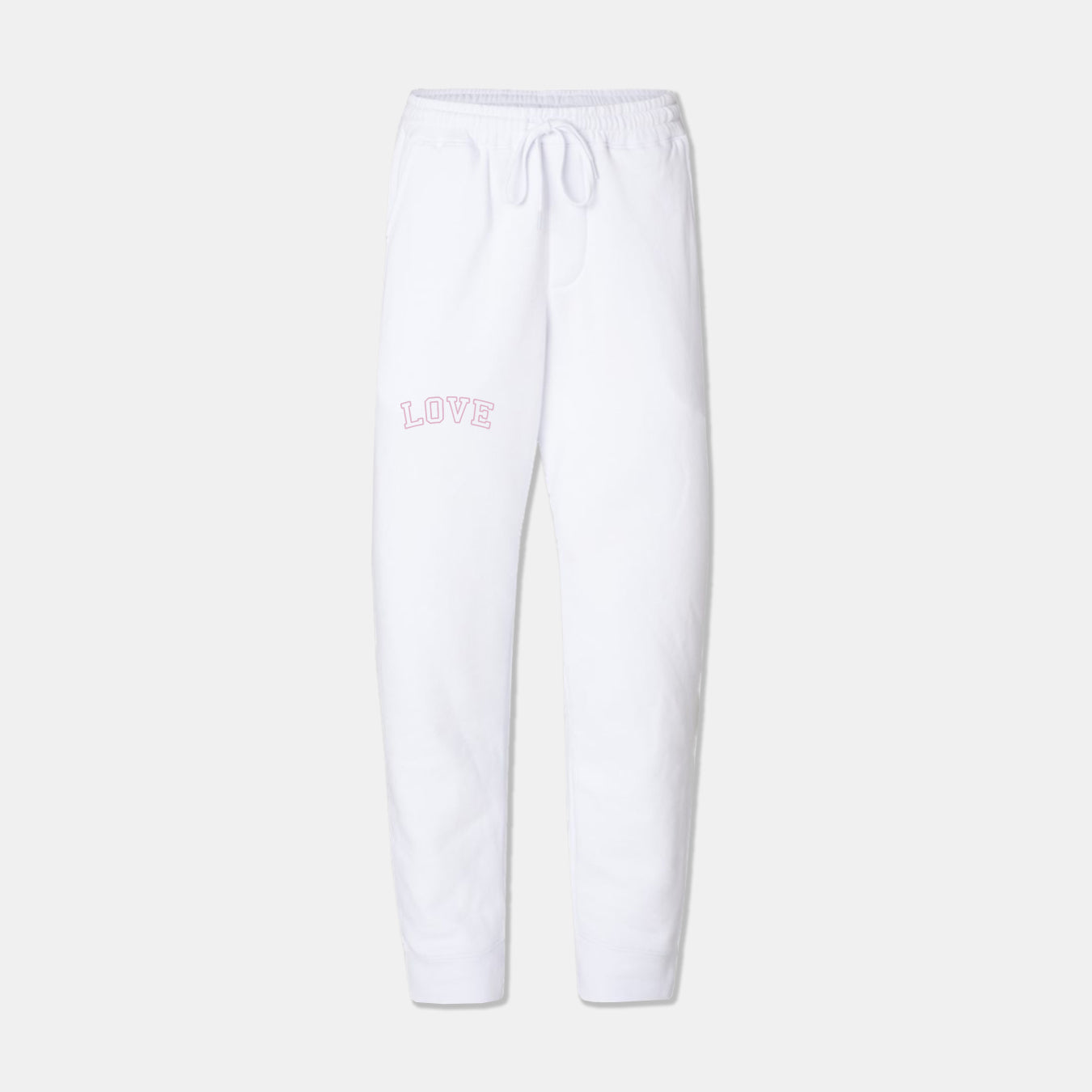 LOVE Embroidered Sweatpants - White