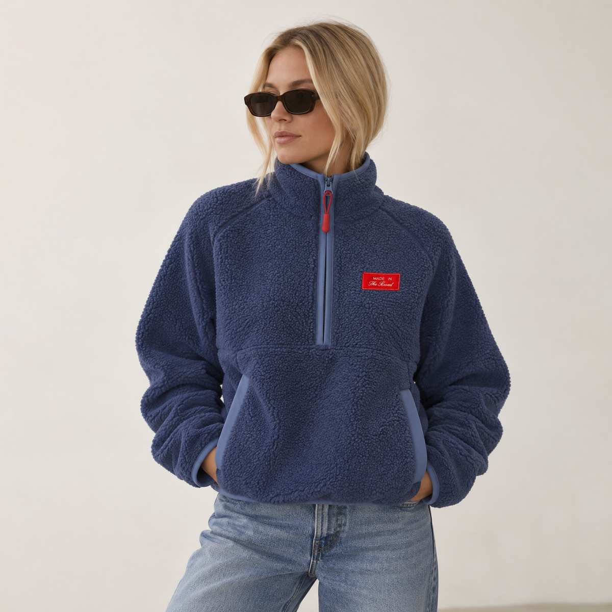 Made In The Land Half Zip Pullover - Ballpark Blue