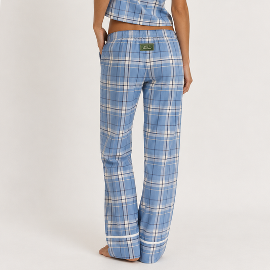 Plaid Pajama Bottoms - Sunday Blue