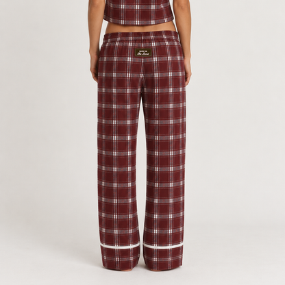 Plaid Pajama Bottoms - Faded Cherry