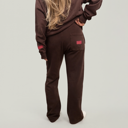 Made In The Land Wide Leg Sweats - Chocolate