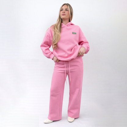 Made In The Land Wide Leg Sweats - Bubblegum Pink