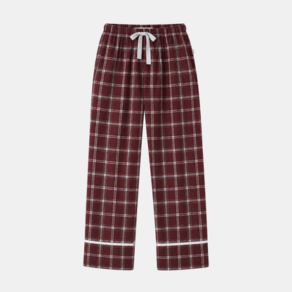 Plaid Pajama Bottoms - Faded Cherry