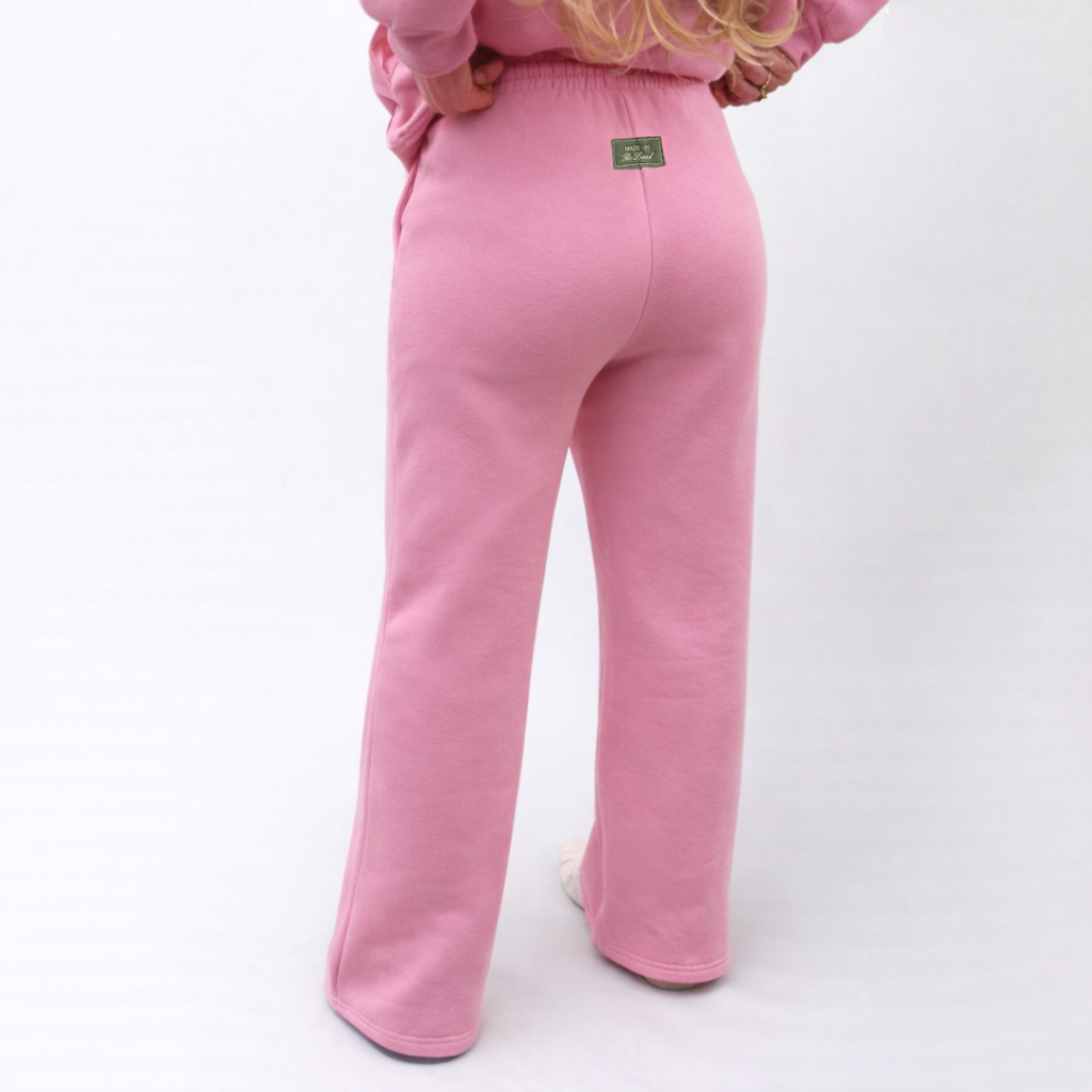 Made In The Land Wide Leg Sweats - Bubblegum Pink