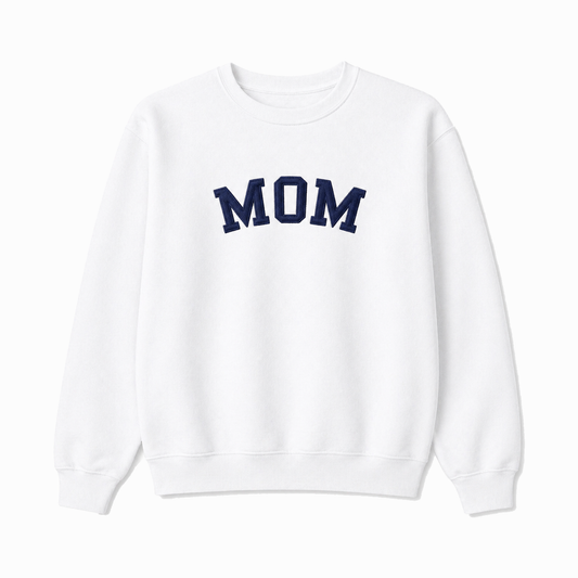 MOM Embroidered Sweatshirt - White