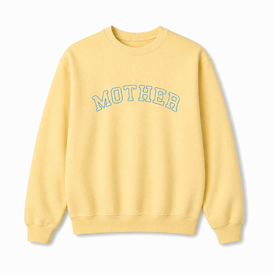 MOTHER Embroidered Sweatshirt - Butter Yellow