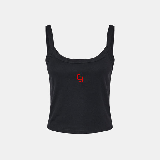 Iconic Ohio Embroidered Cropped Tank - Black