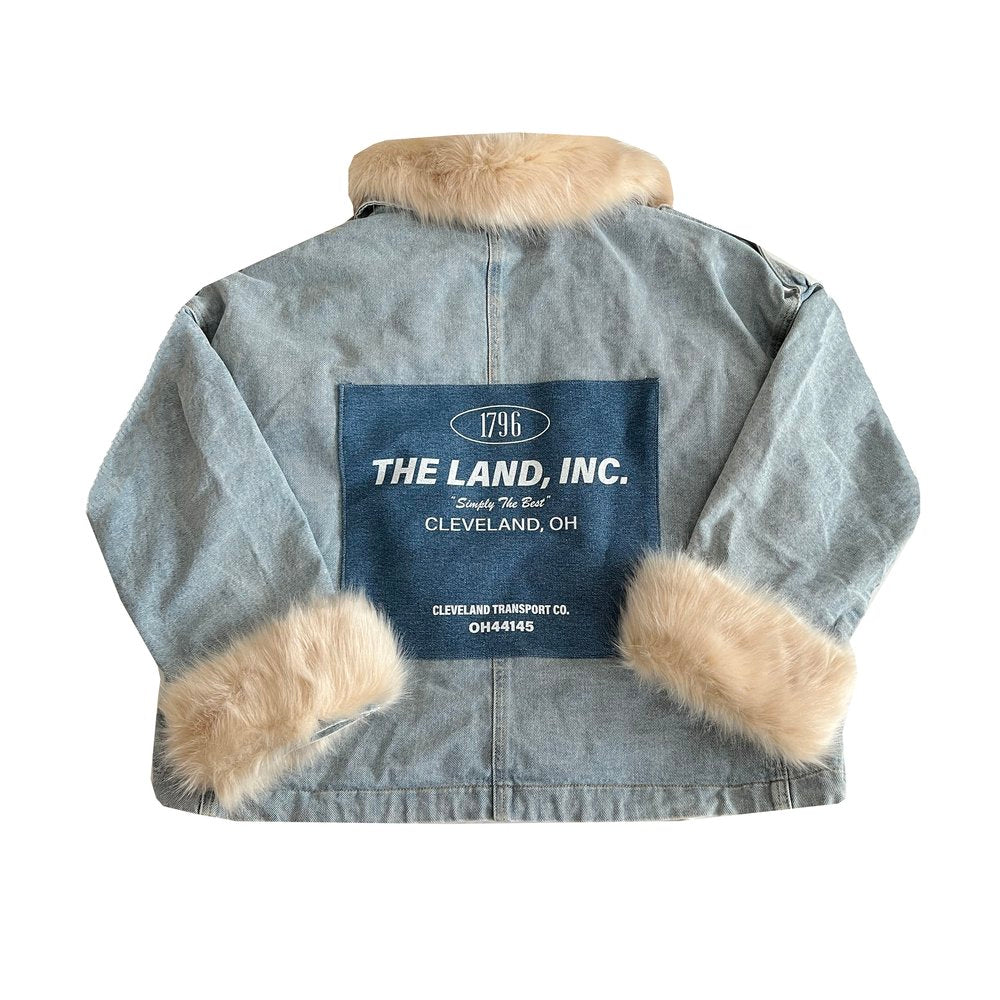 OOAK - Simply The Best Denim Coat with Fur Trim