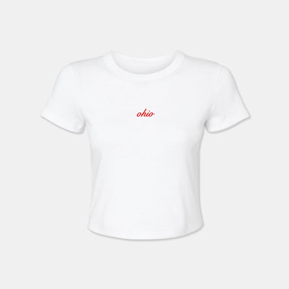 Ohio Campus Baby Tee - Red