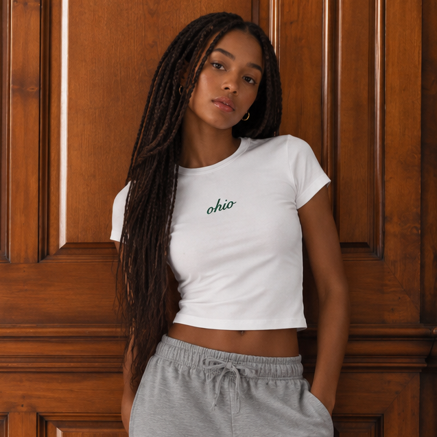 Ohio Campus Baby Tee - Green