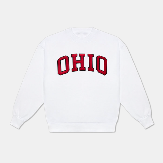 Ohio Fabric Crewneck - White/Red