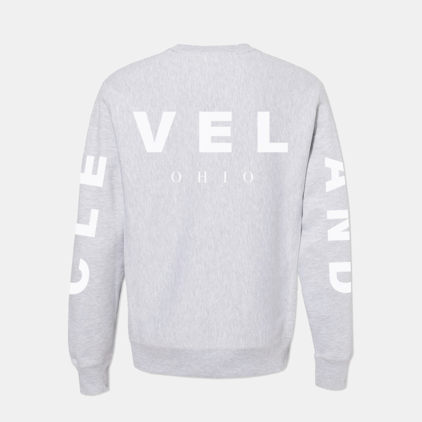 Return to Cleveland Puff Crewneck - Gray/White