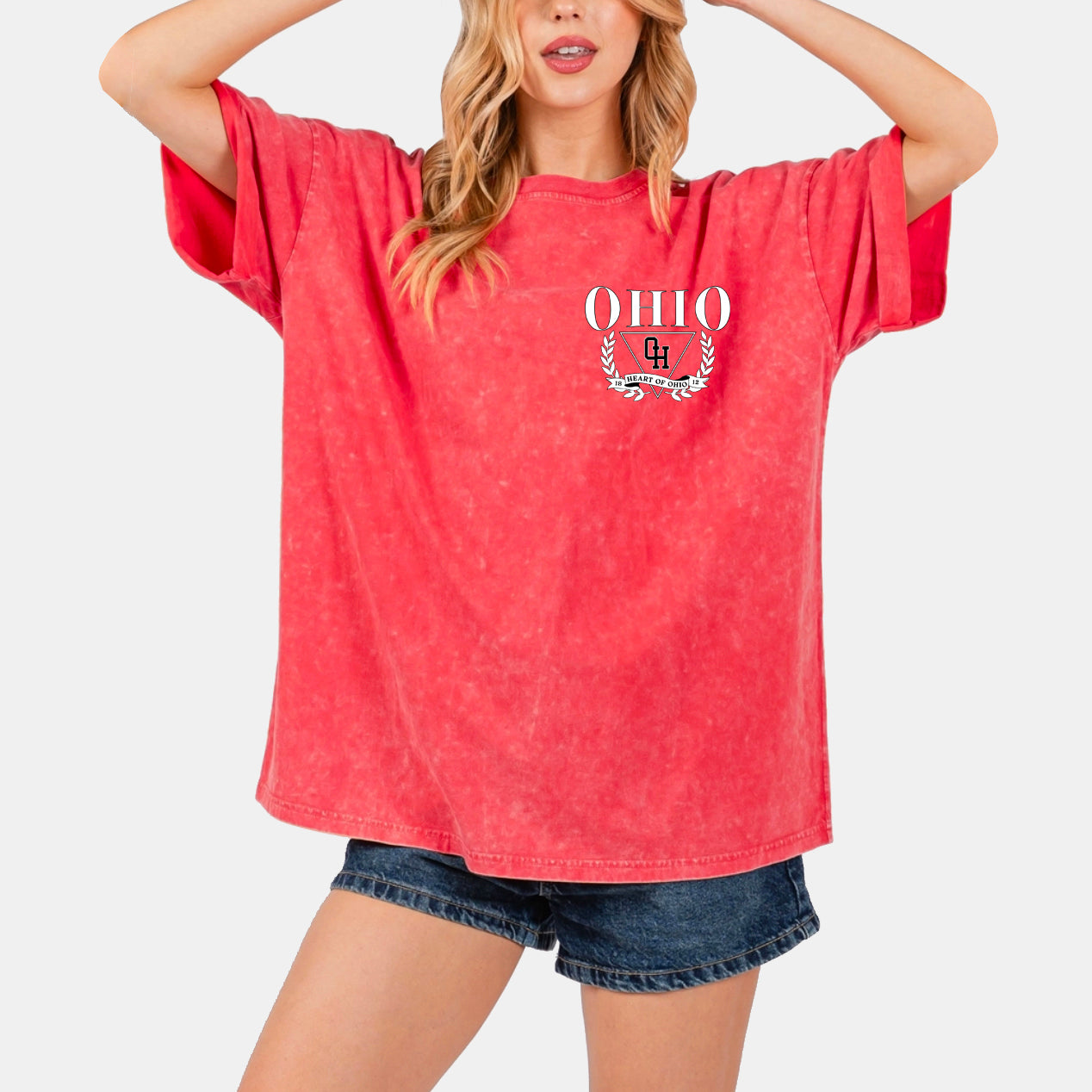 Ohio World Tour Oversized T-shirt - Mineral Wash Red