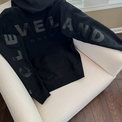 Return to Cleveland Puff Hoodie - Black