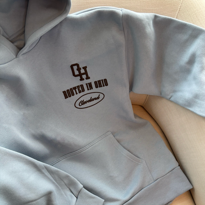 Rooted In Ohio Hoodie - Baby Blue