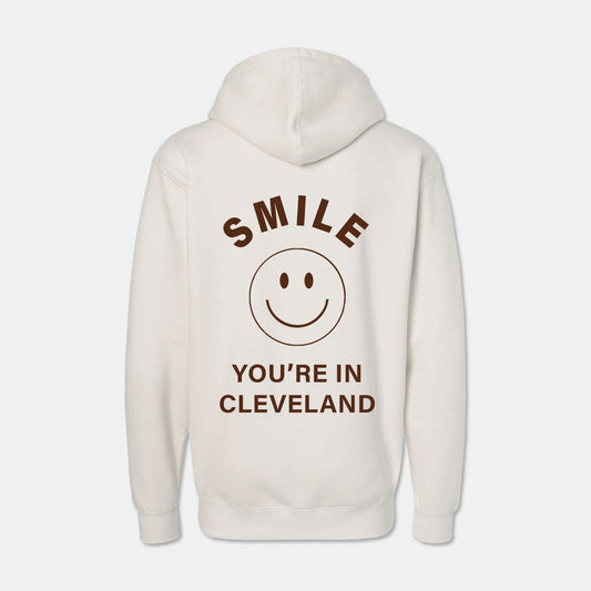 Smile You're In Cleveland Hoodie - Bone