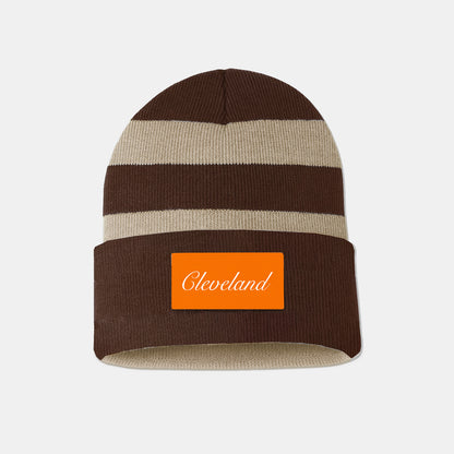 Cleveland Striped Beanie