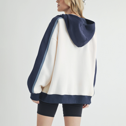 The Land Crest Colorblock Hoodie - Navy