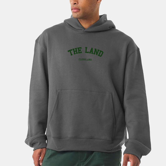 The Land Embroidered Hoodie - Dark Gray