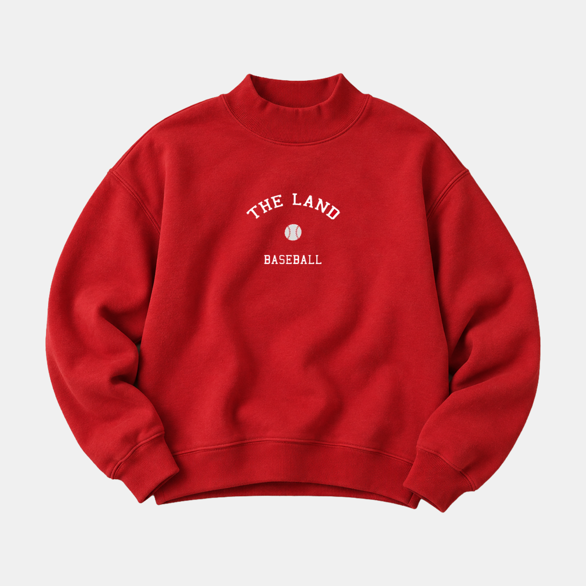 The Land Baseball Mockneck Sweatshirt - Scorecard Red