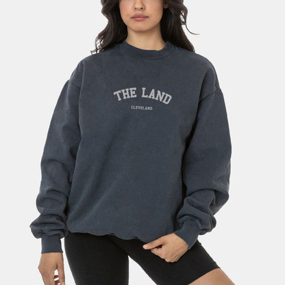 Essential The Land Crewneck Sweatshirt - Garment-Dyed Navy