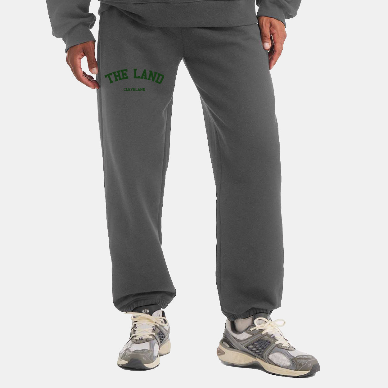 The Land Embroidered Sweatpants - Dark Gray