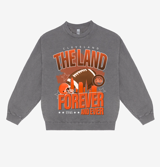 The Land Forever Heavy Fleece Crewneck - Vintage Black