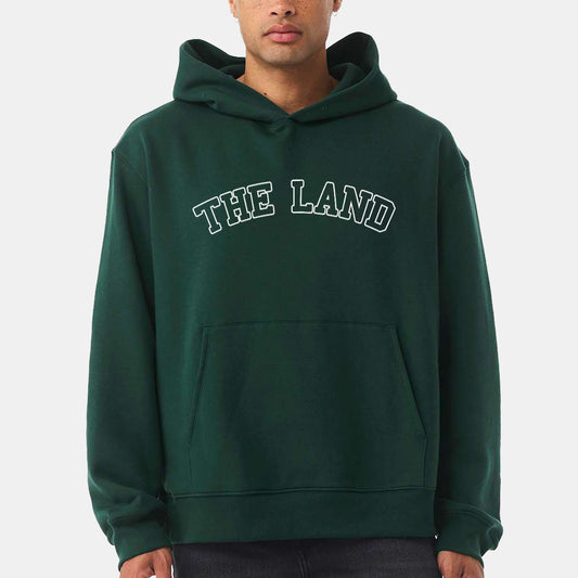 The Land Varsity Embroidered Hoodie - Forest Green