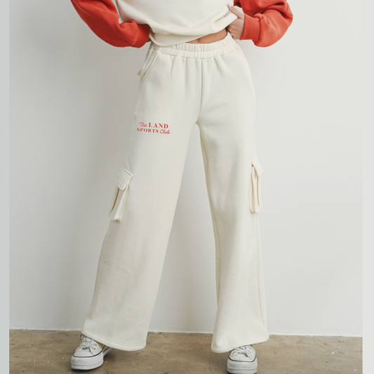 The Land Sports Club Embroidered Cargo Sweatpants