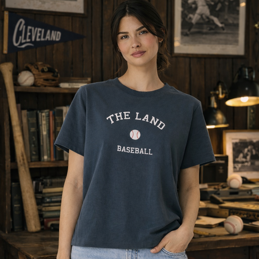 The Land Baseball Boxy T-shirt - Vintage Navy