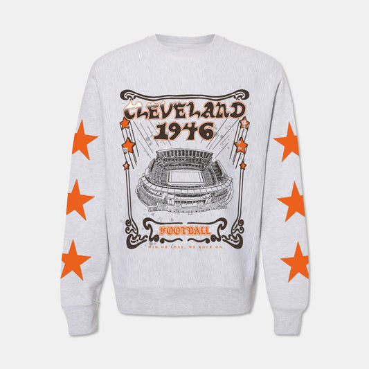 We Rock On Crewneck Sweatshirt with Stars