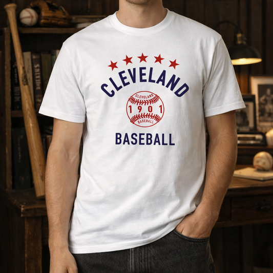 Cleveland Baseball with Stars T-shirt